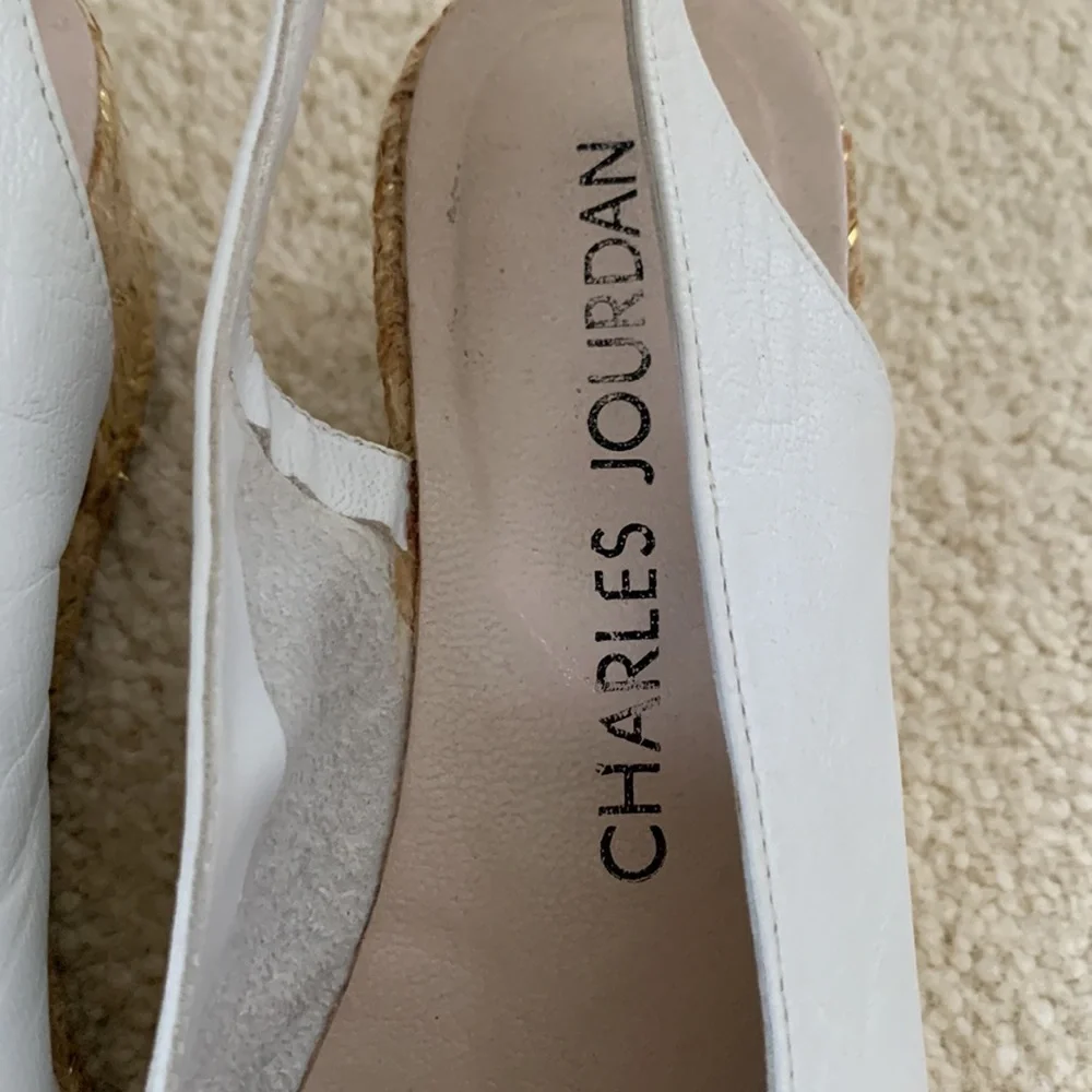 Charles Jourdan leather espadrilles